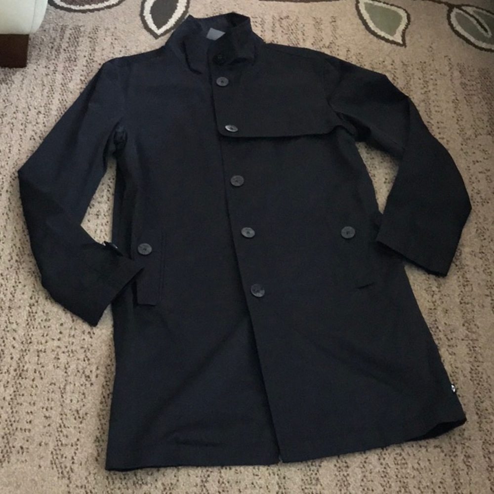 Mens MINI Trench Coat. Regular Fit. Black. Medium